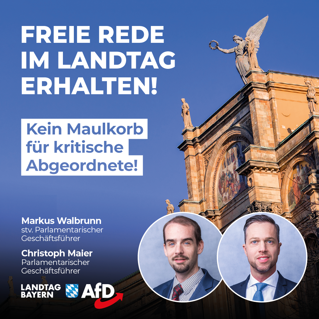 Markus Walbrunn / Christoph Maier: Freie Rede im Landtag erhalten! – Kein Maulkorb für kritische Abgeordnete! 1 20240425 3 Walbrunn Maier Maulkorb
