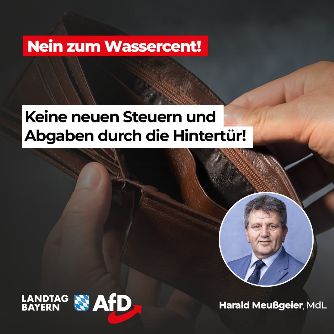 Harald Meußgeier: Nein zum Wassercent! – Keine neuen Steuern und Abgaben durch die Hintertür! 1 Nein zum Wassercent