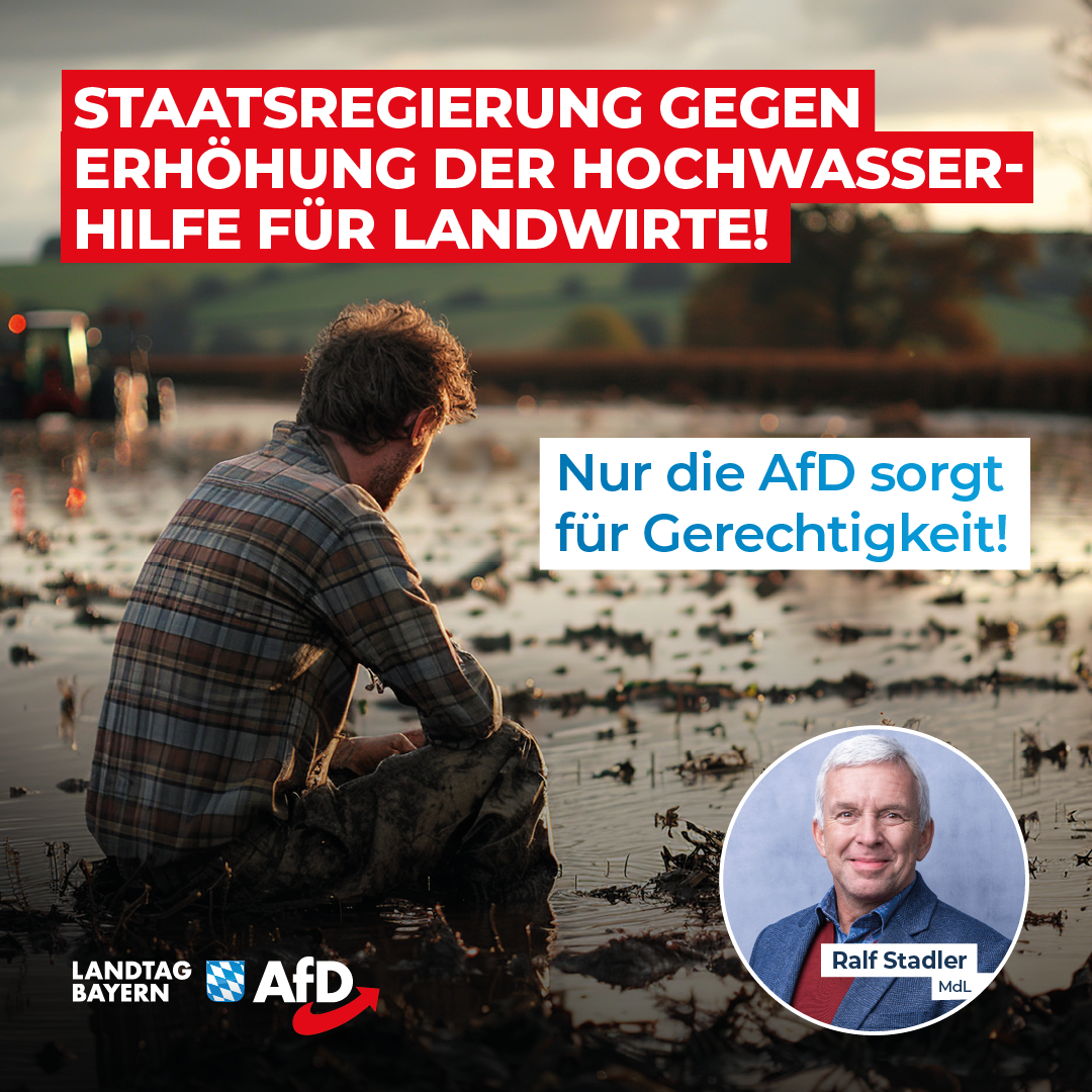Ralf Stadler: Staatsregierung gegen Erhöhung der Hochwasserhilfe für Landwirte – Nur die AfD sorgt für Gerechtigkeit! 1 20240711 Stadler Hochwasserhilfe