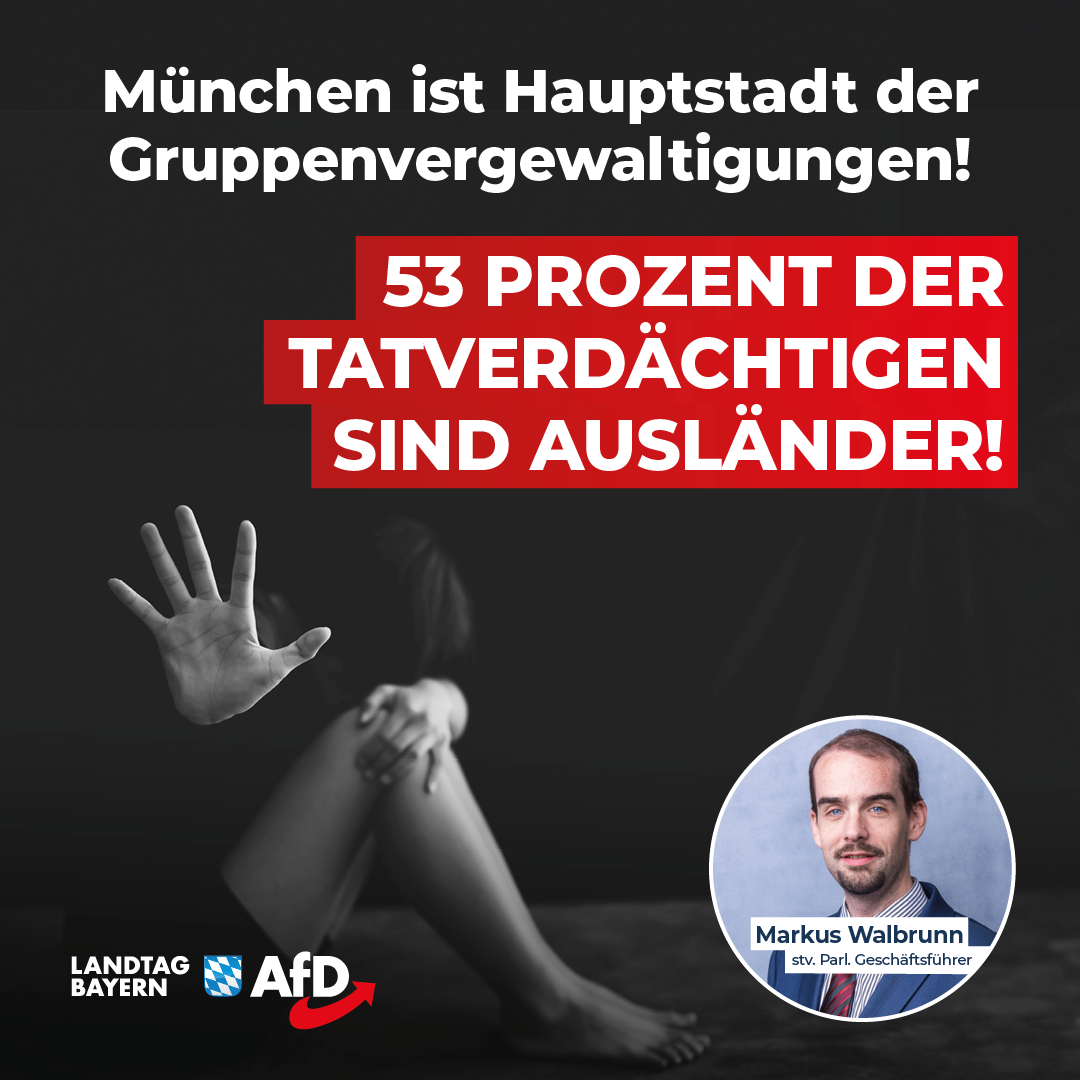 Markus Walbrunn: München ist Hauptstadt der Gruppenvergewaltigungen – 53 Prozent der Tatverdächtigen sind Ausländer 1 20240819 Walbrunn Gruppenvergewaltigungen Bayern