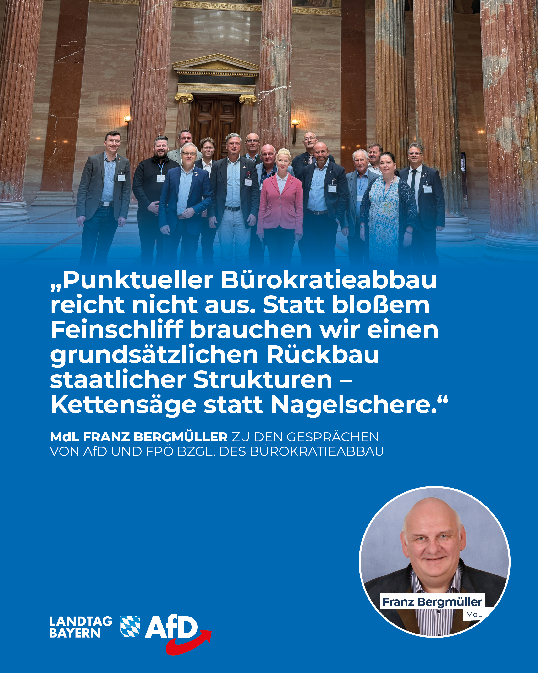 Franz Bergmüller: AfD und FPÖ vertiefen wirtschafts- und energiepolitische Zusammenarbeit: Bürokratieabbau muss künftig im Mittelpunkt stehen – Kettensäge statt Nagelschere! 8 AfD meets FPOe Buerokratieabbau