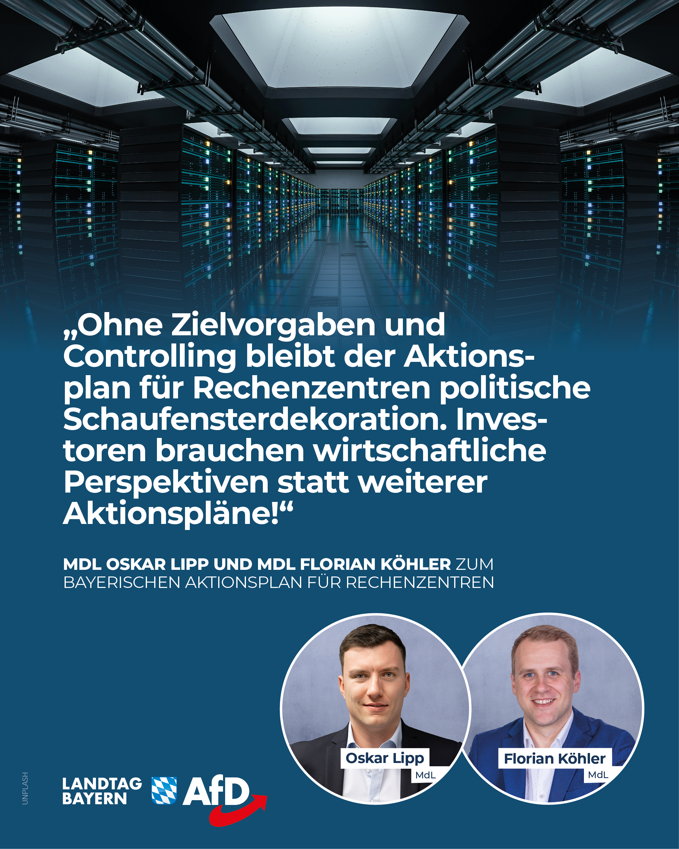 Oskar Lipp / Florian Köhler: Aiwangers Rechenzentrums-Aktionsplan: Große Versprechen, keine messbaren Ziele! 2 Bayern Aktionsplan Server