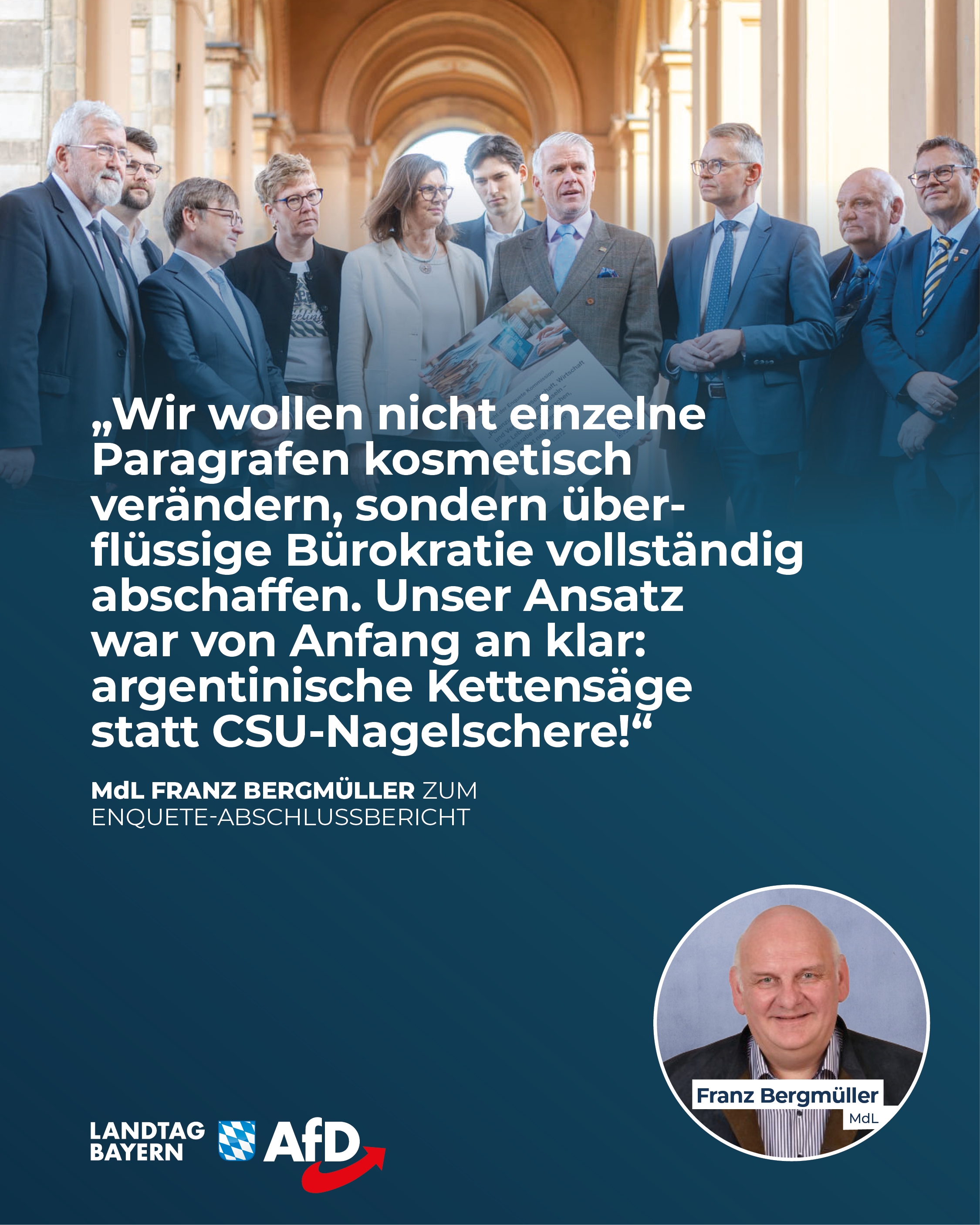 Franz Bergmüller: Enquete-Abschlussbericht: CSU übernimmt AfD-Vorschläge – aber scheut konsequenten Bürokratieabbau 7 Bayern Buerokratie Enquete