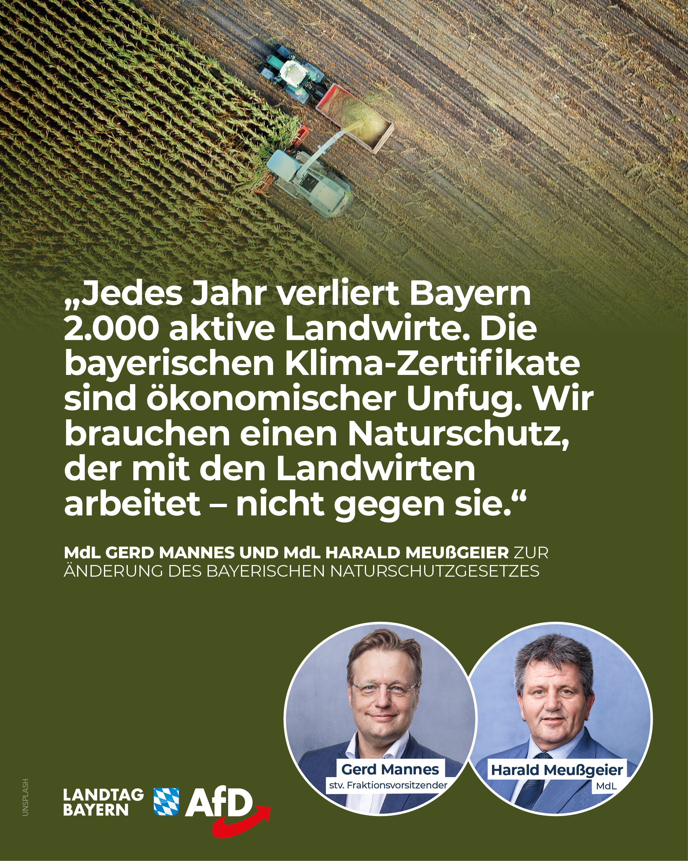 Gerd Mannes / Harald Meußgeier: Naturschutznovelle der Staatsregierung: neue Bürokratie und Unsicherheit – Wir brauchen einen Naturschutz, der mit den Landwirten arbeitet, nicht gegen sie! 5 Bayern Landwirtschaft Novelle