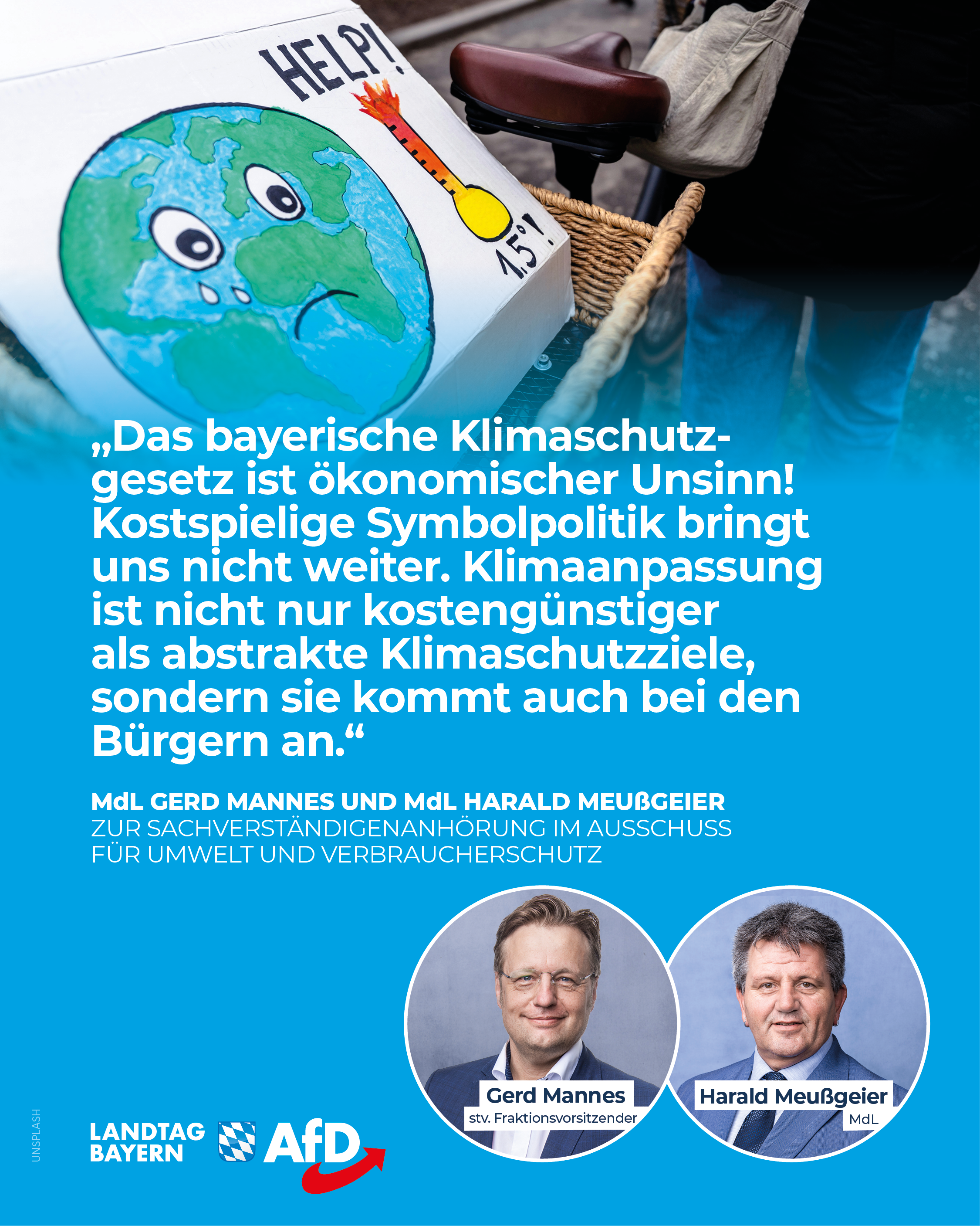 Gerd Mannes / Harald Meußgeier: Sachverständige bestätigen AfD-Kurs zum Klima – Bayerisches Klimaschutzgesetz muss weg! 3 Klimaschutzgesetz Umwelt Sachverstaendige