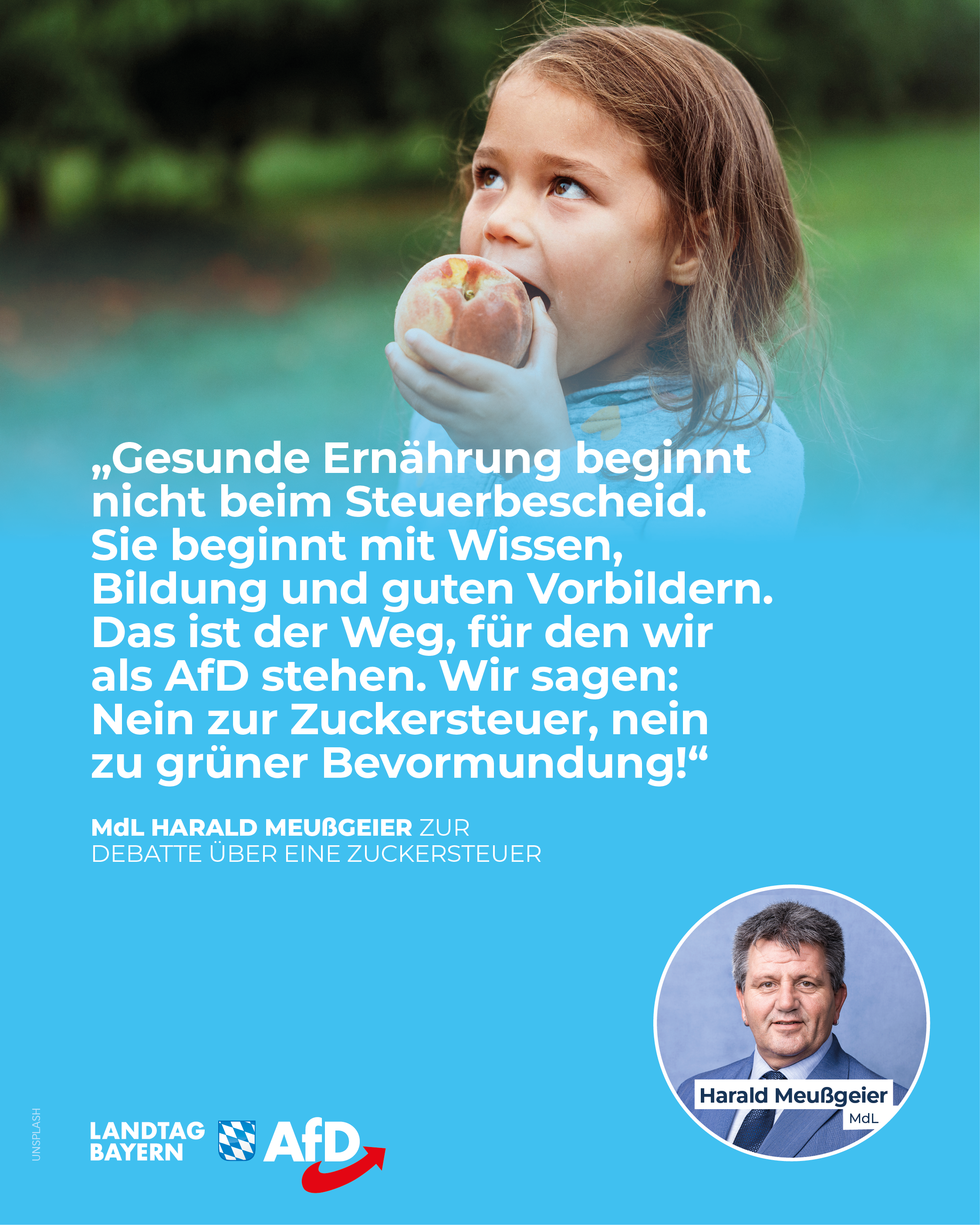 Harald Meußgeier: Zuckersteuer nein danke! – Ernährungsbildung statt grüner Bevormundung und neuer finanzieller Belastungen 5 Nein zur Zuckersteuer